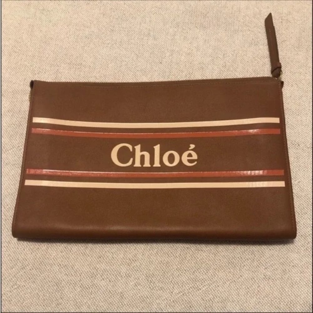 Chloe leather brown envelope clutch - excellent condition